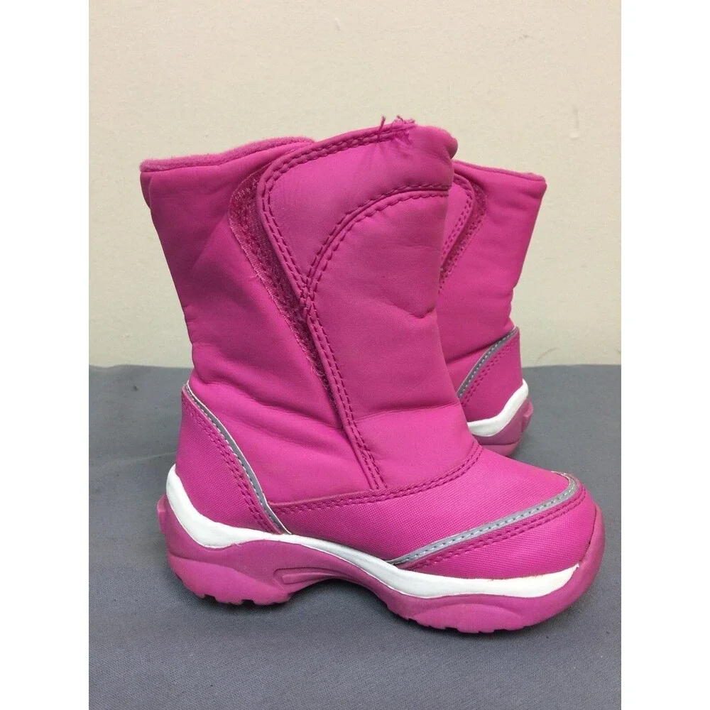 Lands' End girls pink snow boots size US 7 M